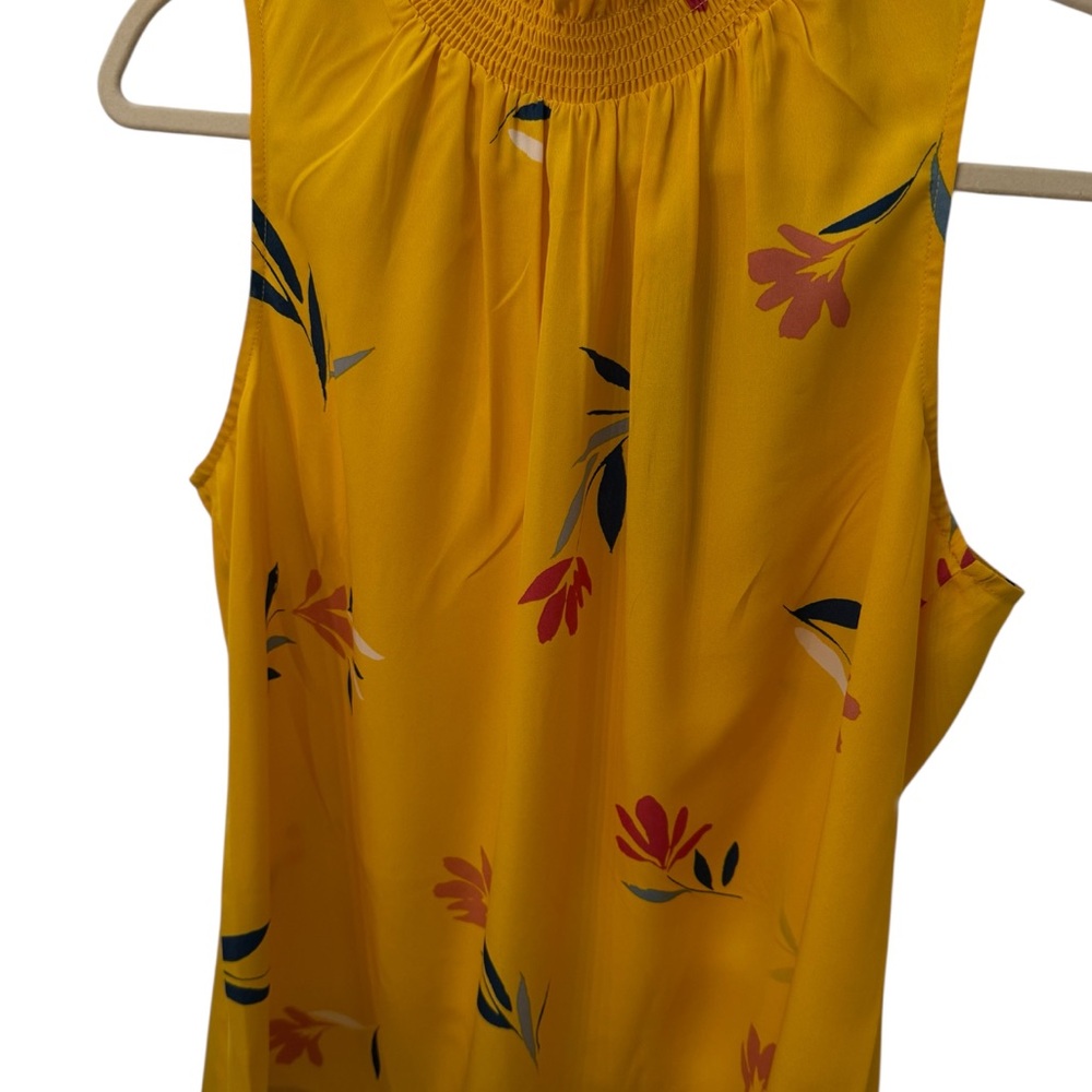 Daniel Rainn Yellow Floral Sleeveless Blouse